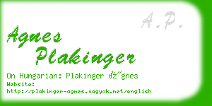 agnes plakinger business card